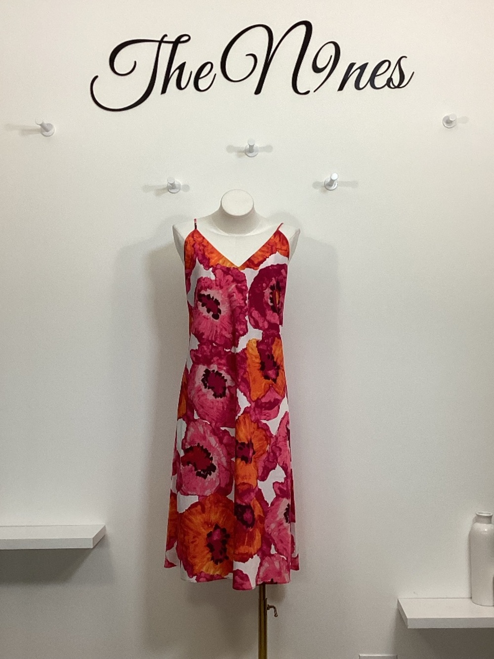Natori Orange Red & White Slip Dress NWOT XL